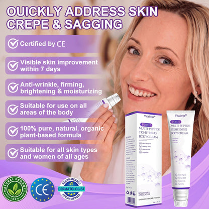 Vitalisys®🎉 PDRN Multi-Peptide Massaging Body Roller Cream- Anti-aging, Hydrating, Skin Firming & Lifting, Skin Repair, Even Tone, Acne and Dark Spot Treatment, Wart and Mole Removal, and Psoriasis Relief.