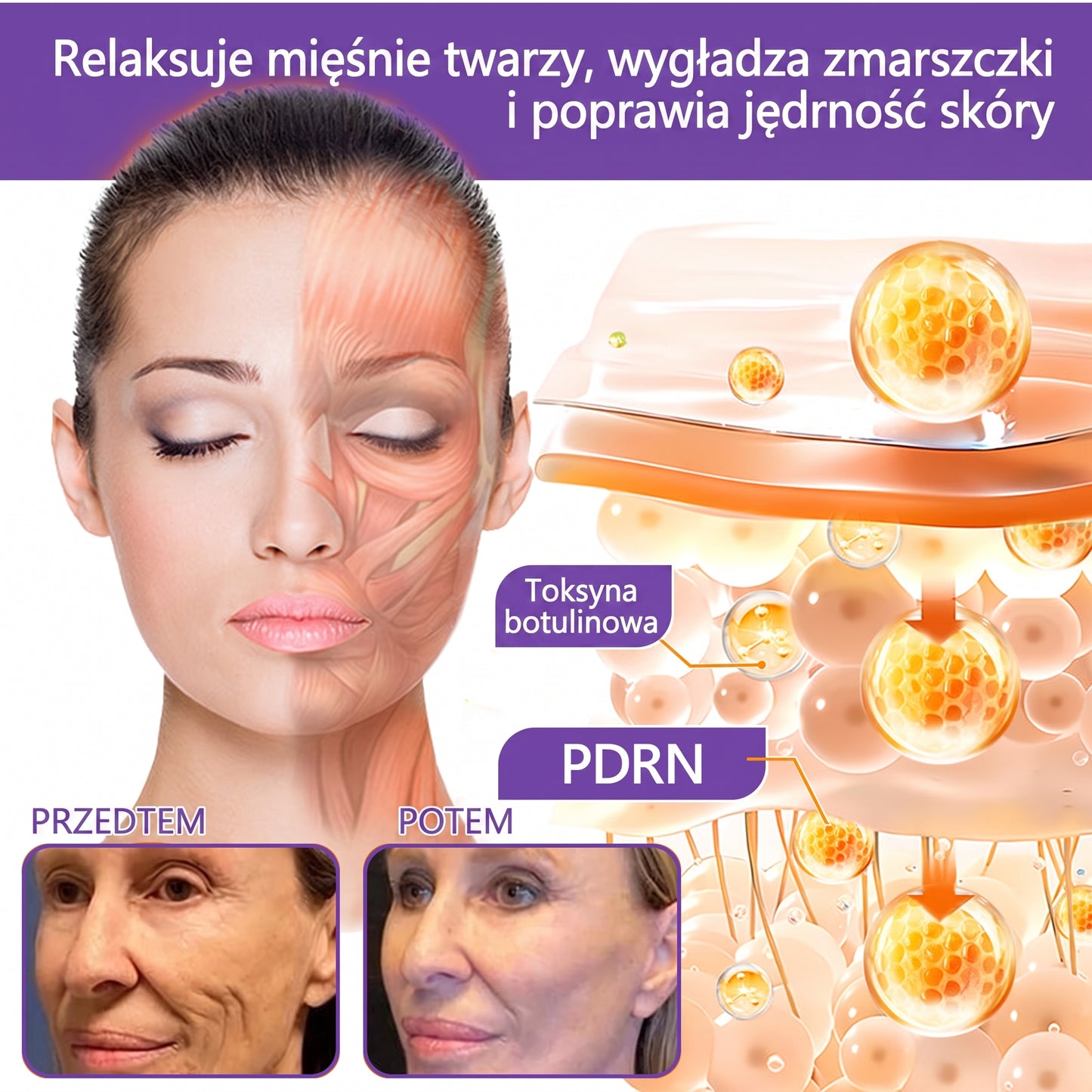 Vitalisys®🍇 PDRN Multi-Peptide Krem do masażu w rolerze do ciała — przeciwstarzeniowy, nawilżający, ujędrniający i liftingujący, wspiera regenerację skóry, wyrównuje koloryt, pomaga w pielęgnacji niedoskonałości i ciemnych plam.