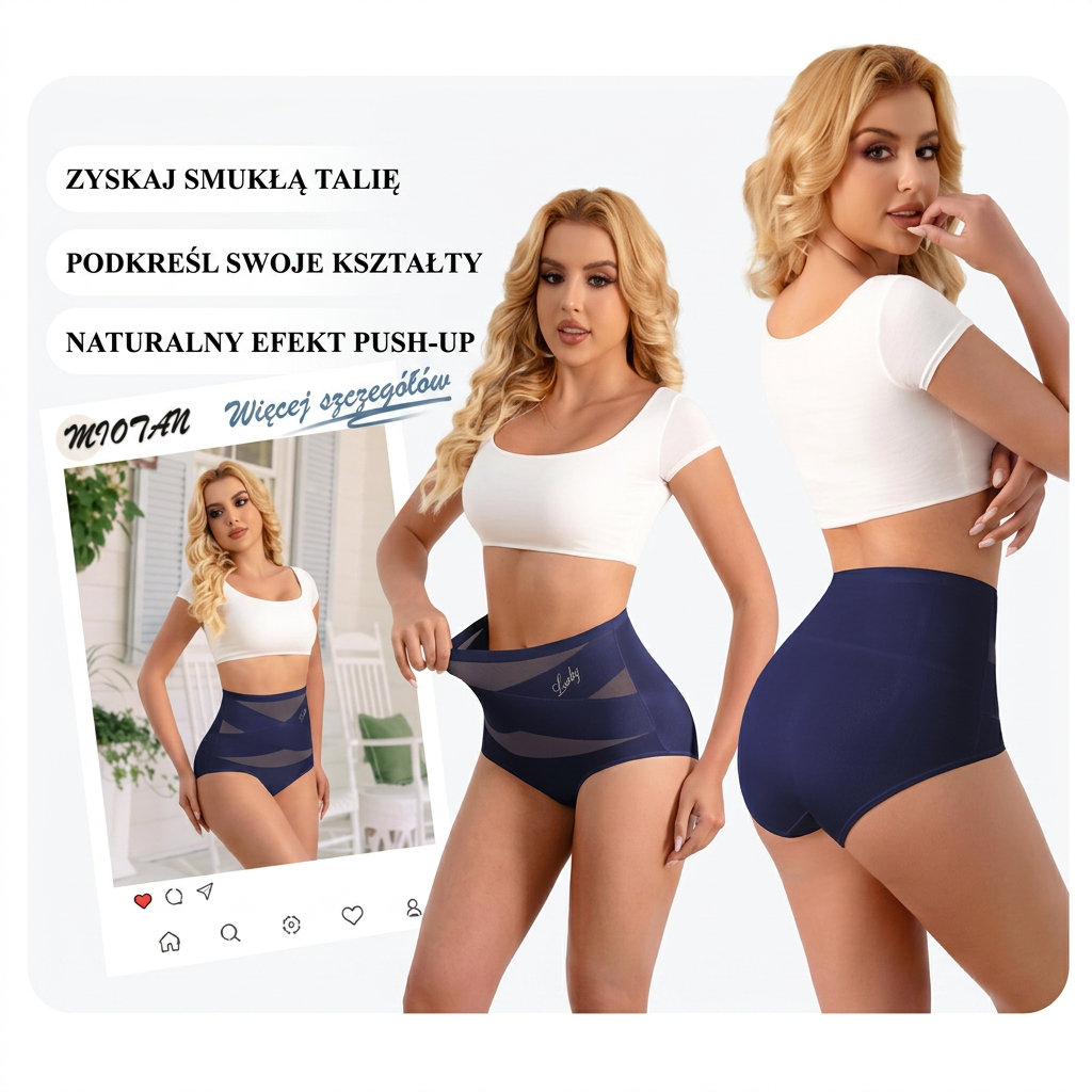 ❤️Majtki wyszczuplające plus size z wysokim stanem i krzyżowym panelem modelującym brzuch🍬