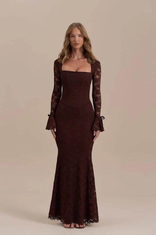Kanten Zeemeermin maxi vestido