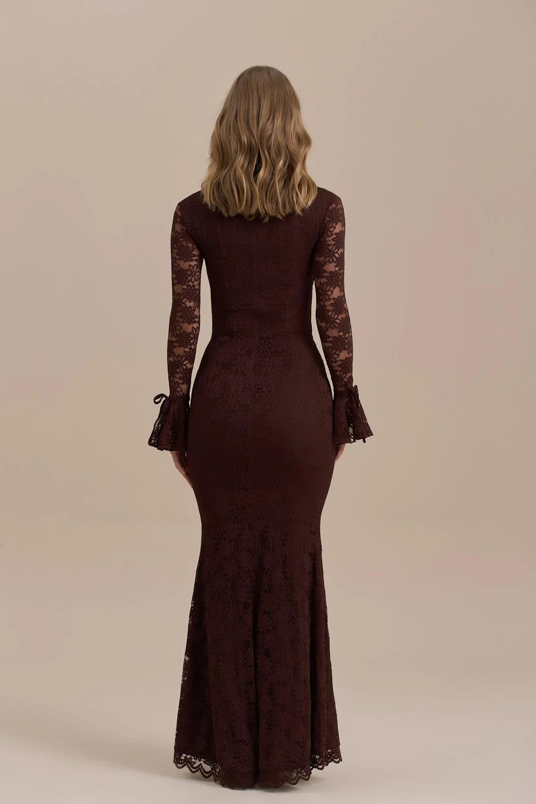Kanten Zeemeermin maxi vestido