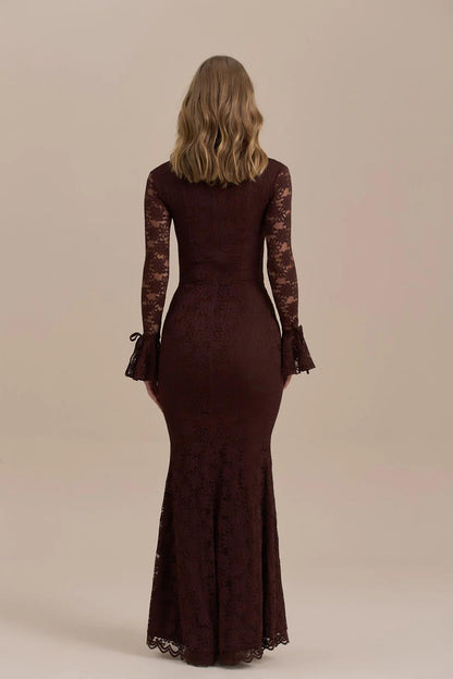 Kanten Zeemeermin maxi vestido