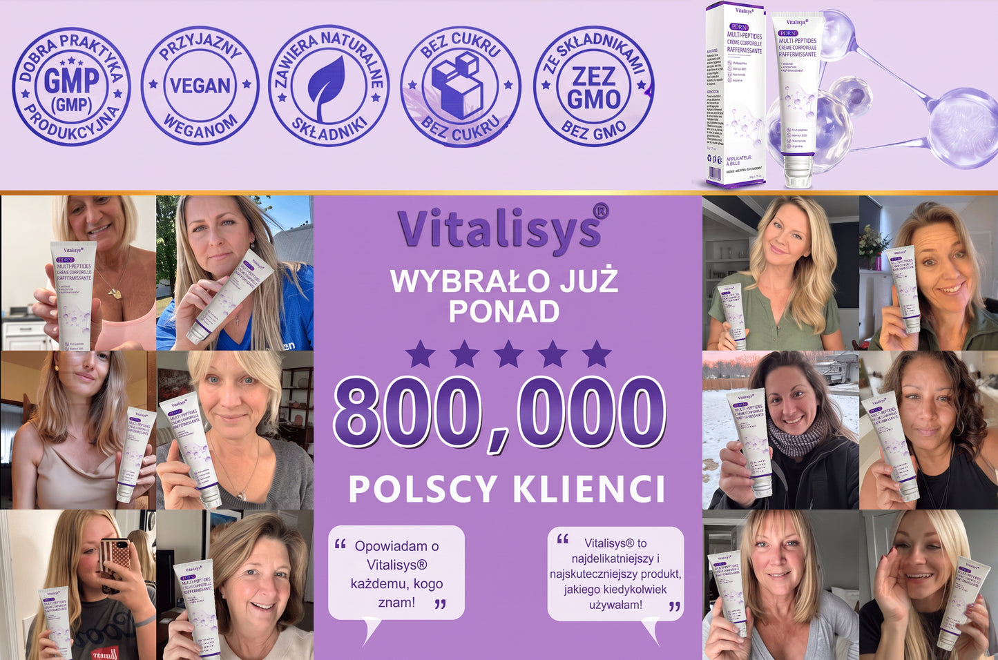 Vitalisys®🍇 PDRN Multi-Peptide Krem do masażu w rolerze do ciała — przeciwstarzeniowy, nawilżający, ujędrniający i liftingujący, wspiera regenerację skóry, wyrównuje koloryt, pomaga w pielęgnacji niedoskonałości i ciemnych plam.