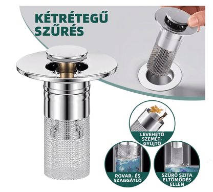 👑Utolsó napi akció: 49% kedvezmény👑 Felugró mosogató lefolyószűrő -- 🛀 Eltávolítja a szagokat és megelőzi a dugulást