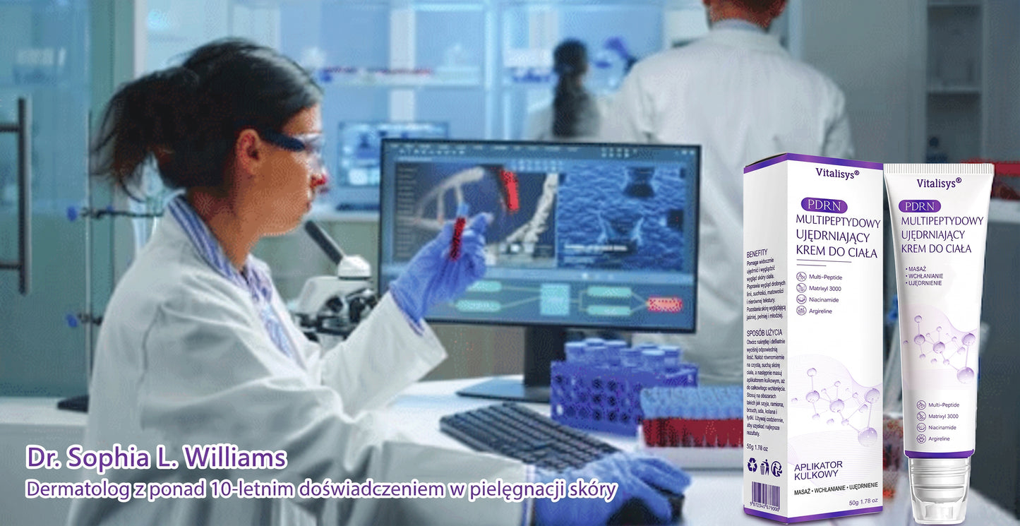 Vitalisys®🍇 PDRN Multi-Peptide Krem do masażu w rolerze do ciała — przeciwstarzeniowy, nawilżający, ujędrniający i liftingujący, wspiera regenerację skóry, wyrównuje koloryt, pomaga w pielęgnacji niedoskonałości i ciemnych plam.