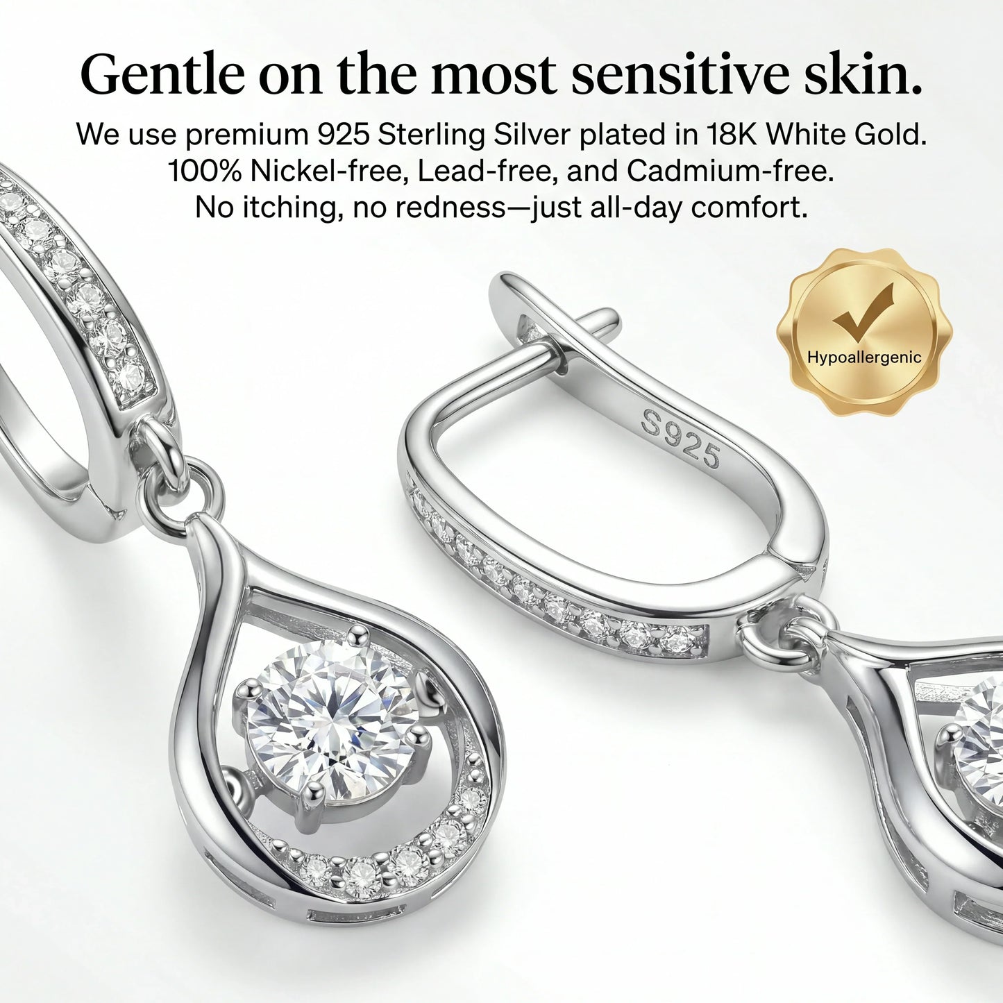 🔥🔥 90% OFF TODAY: 1-Carat "Dancing" Moissanite Earrings – The Pure S925 Comfort & Sparkle You Deserve 💎