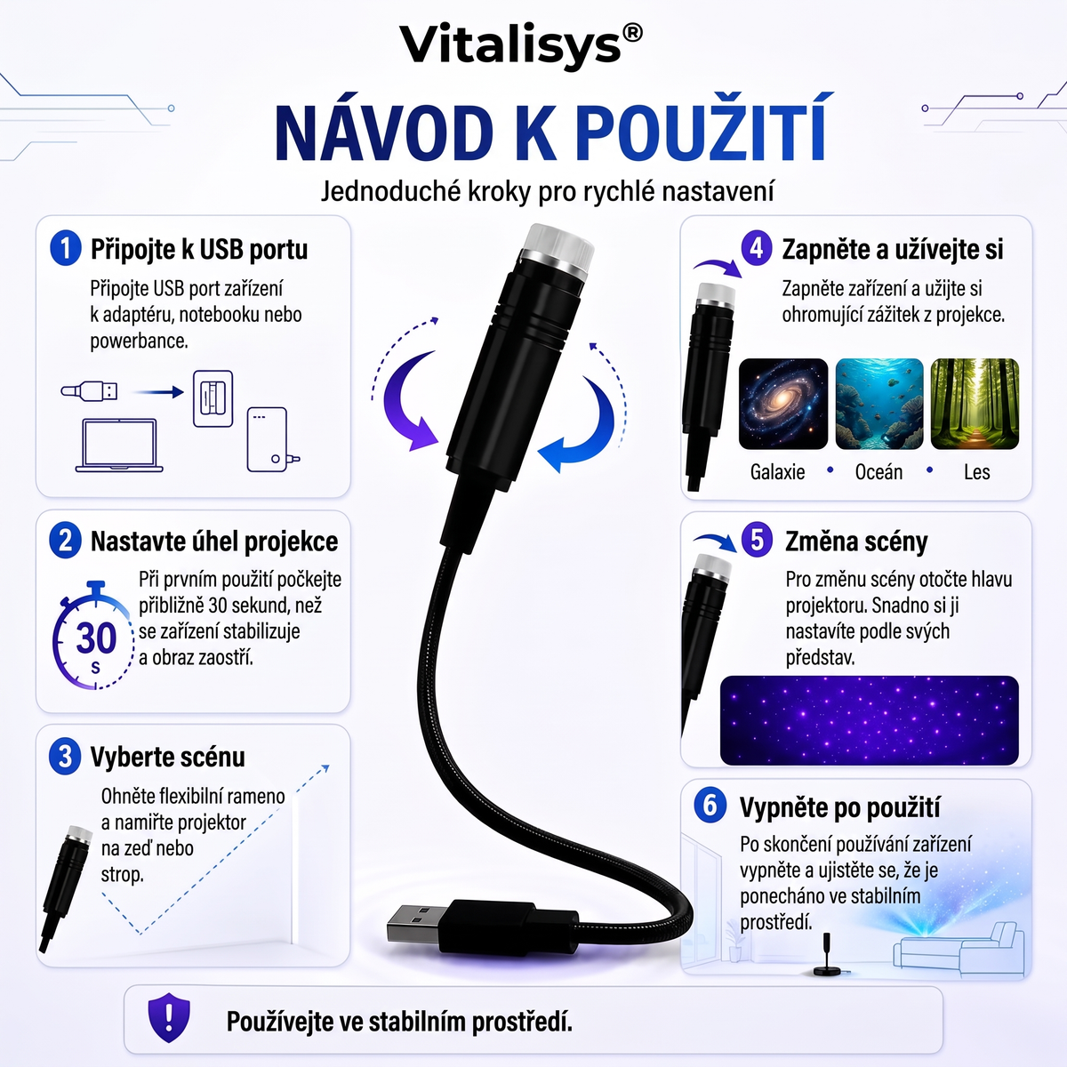 Vitalisys® 5D Inteligentny Projektor Gwiazd 🌌 – 30+ dynamicznych scen i sterowanie aplikacją  💎