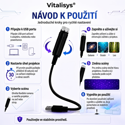Vitalisys® 5D Inteligentny Projektor Gwiazd 🌌 – 30+ dynamicznych scen i sterowanie aplikacją  💎