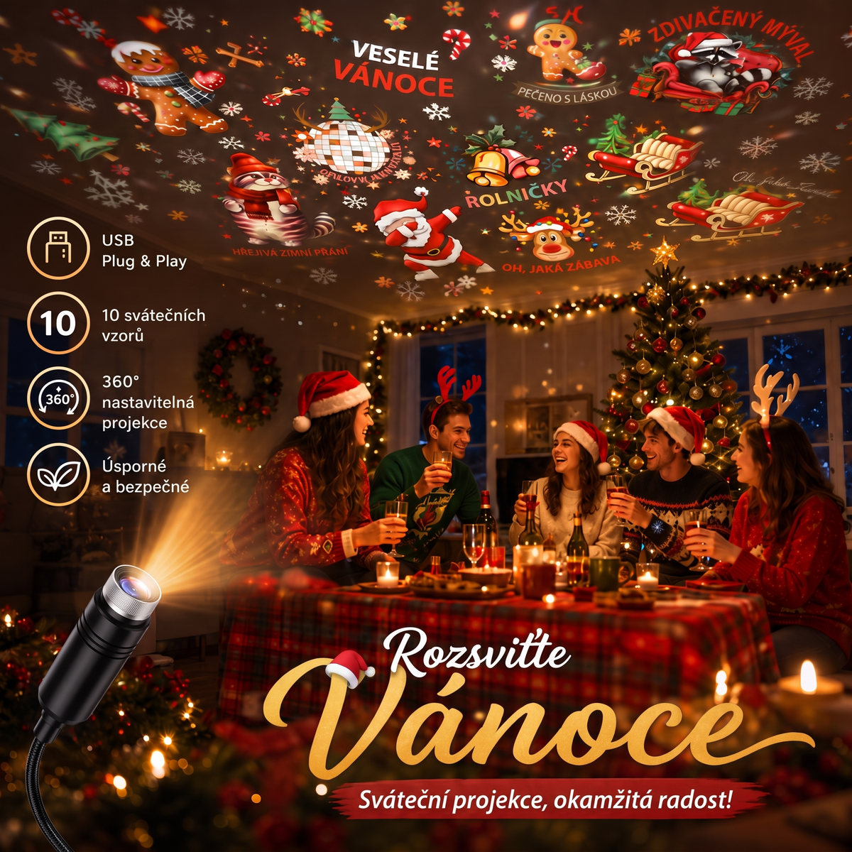 Vitalisys® 5D Inteligentny Projektor Gwiazd 🌌 – 30+ dynamicznych scen i sterowanie aplikacją  💎