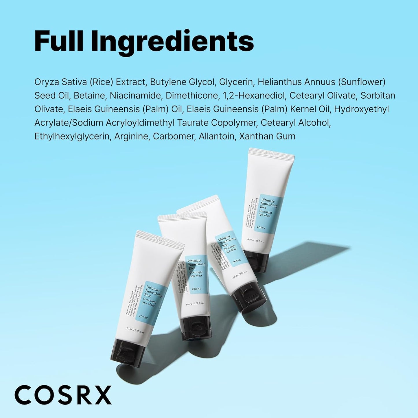 Intensywnie odżywcza całonocna maska ryżowa COSRX Ultimate Nourishing Rice Overnight Spa Mask