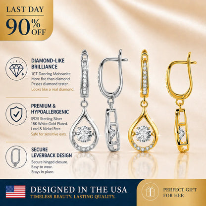 🔥🔥 90% OFF TODAY: 1-Carat "Dancing" Moissanite Earrings – The Pure S925 Comfort & Sparkle You Deserve 💎