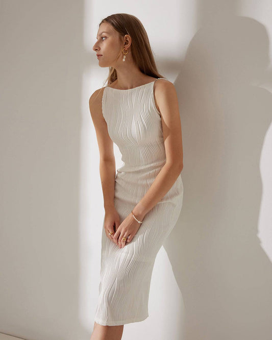 Vestido con tirantes de espiral texturizado