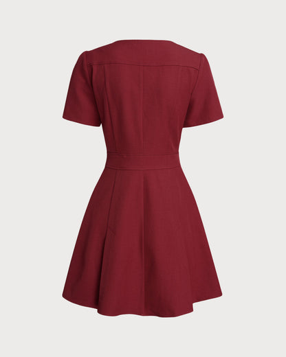 Vestido mini de corte A con escote en U