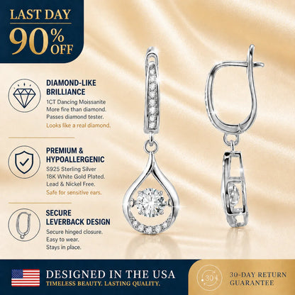 🔥🔥 90% OFF TODAY: 1-Carat "Dancing" Moissanite Earrings – The Pure S925 Comfort & Sparkle You Deserve 💎